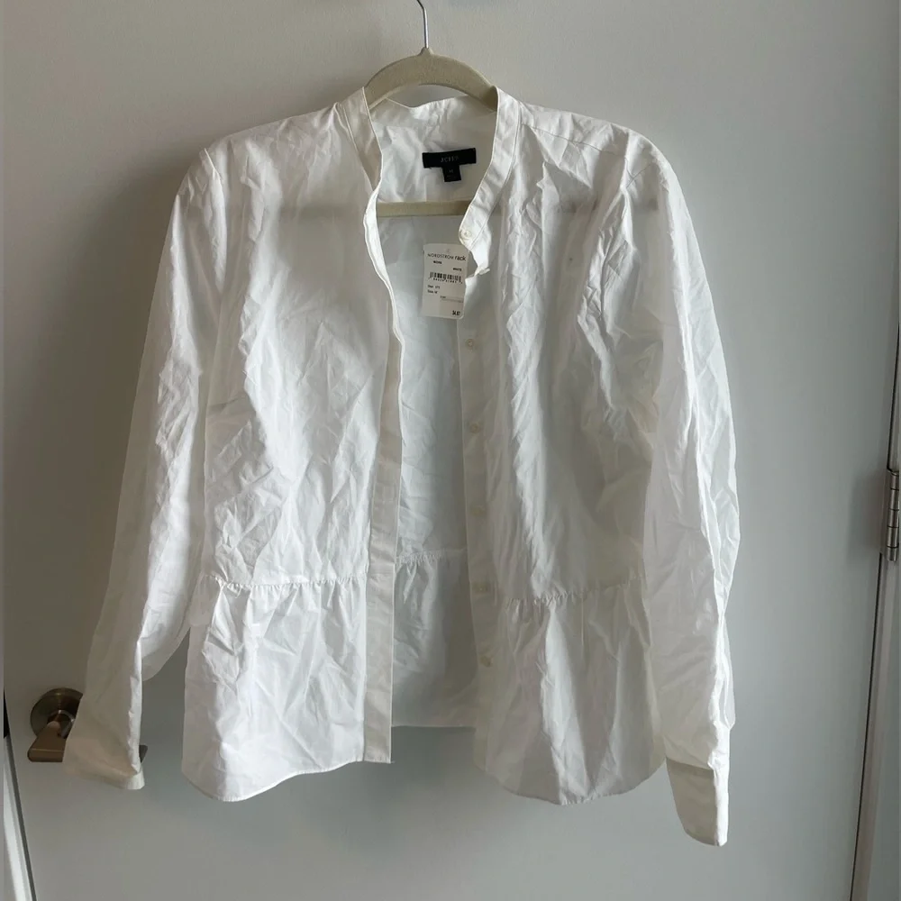 J Crew White Button-Up Shirt
